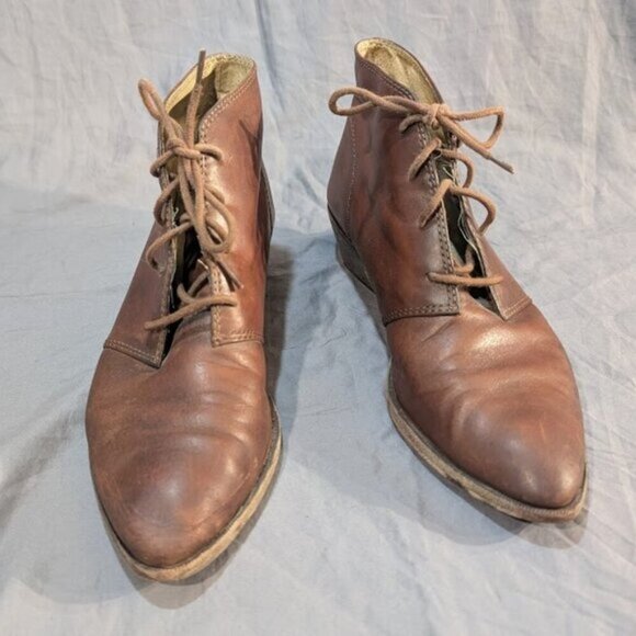 Frye Ruby Brown Leather Chukka Boots Women Size 9 - Picture 1 of 11